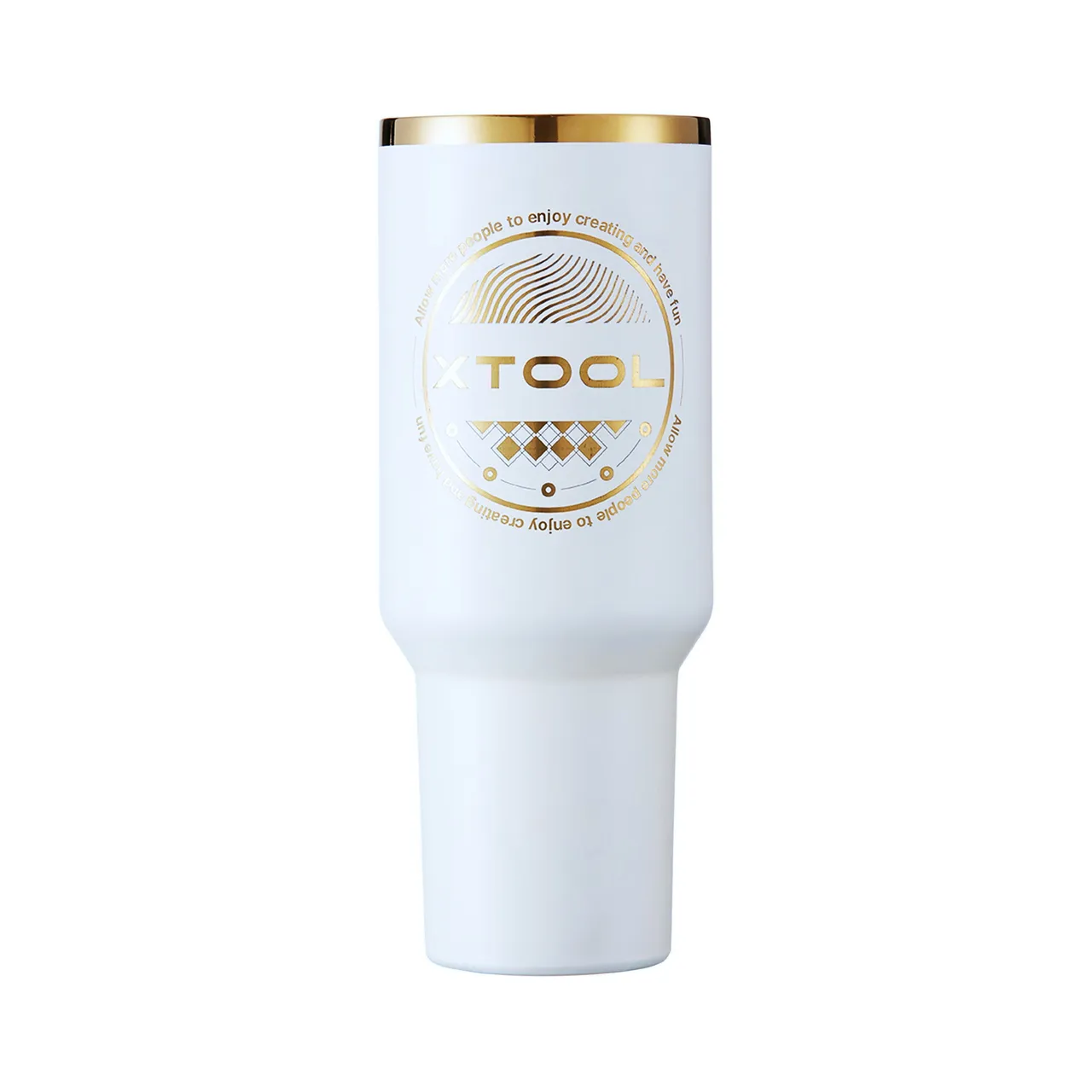 White to Gold Stainless Steel Tumbler with Handle(40oz) test grid