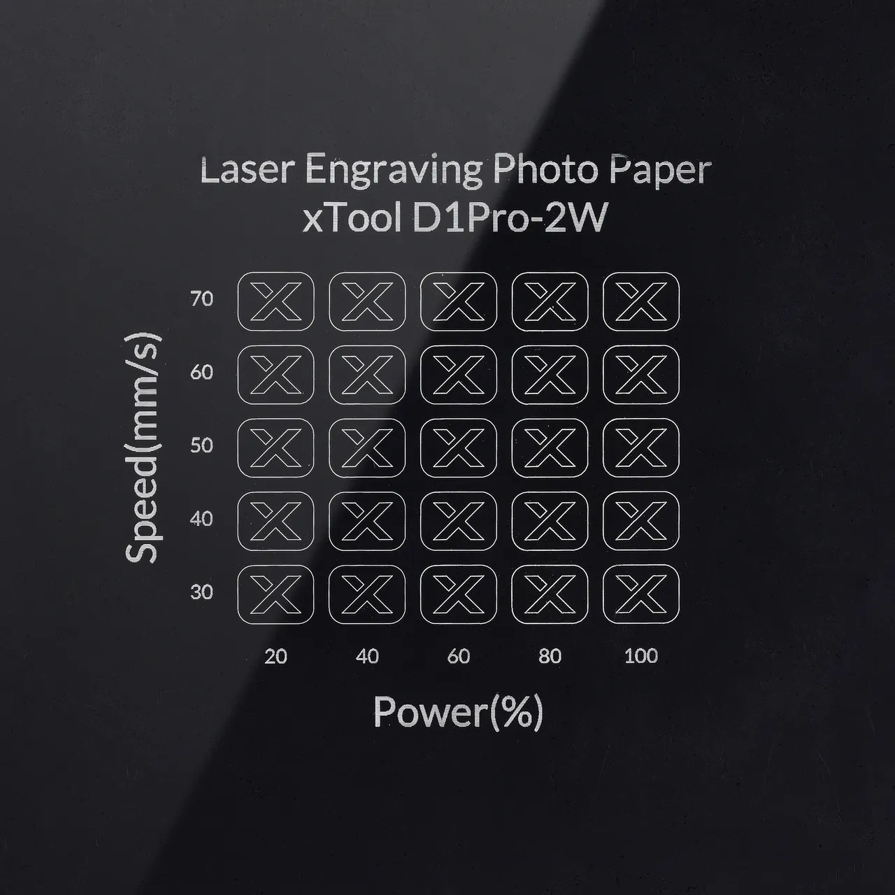 Laser Engraving Photo Paper test grid
