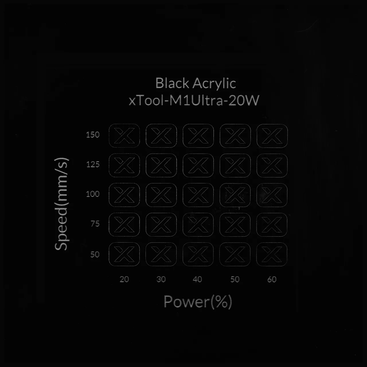 5/16"(8mm) Black Acrylic test grid