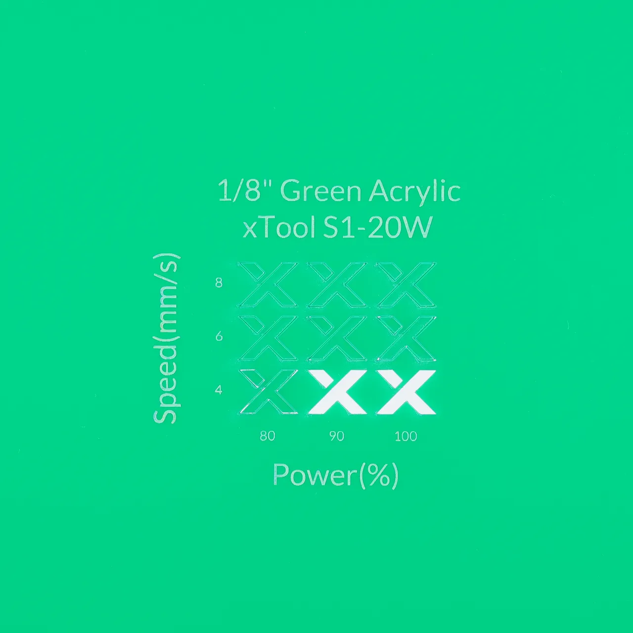 1/8"(3mm) Green Acrylic test grid