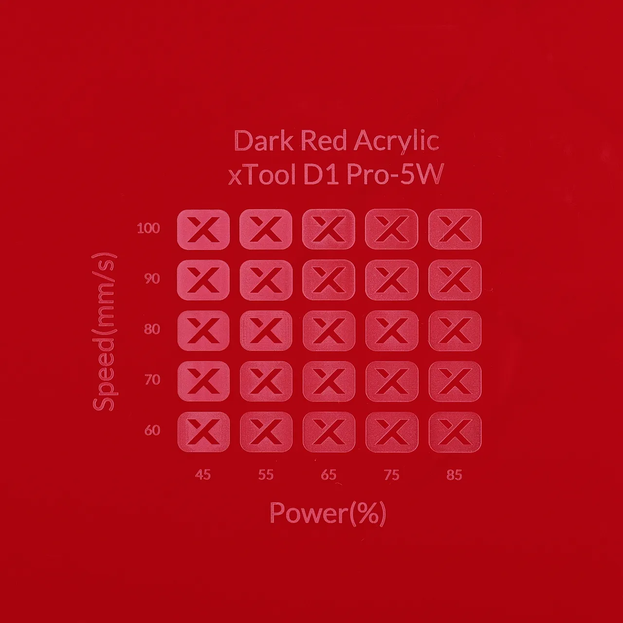 1/8"(3mm) Dark Red Acrylic test grid