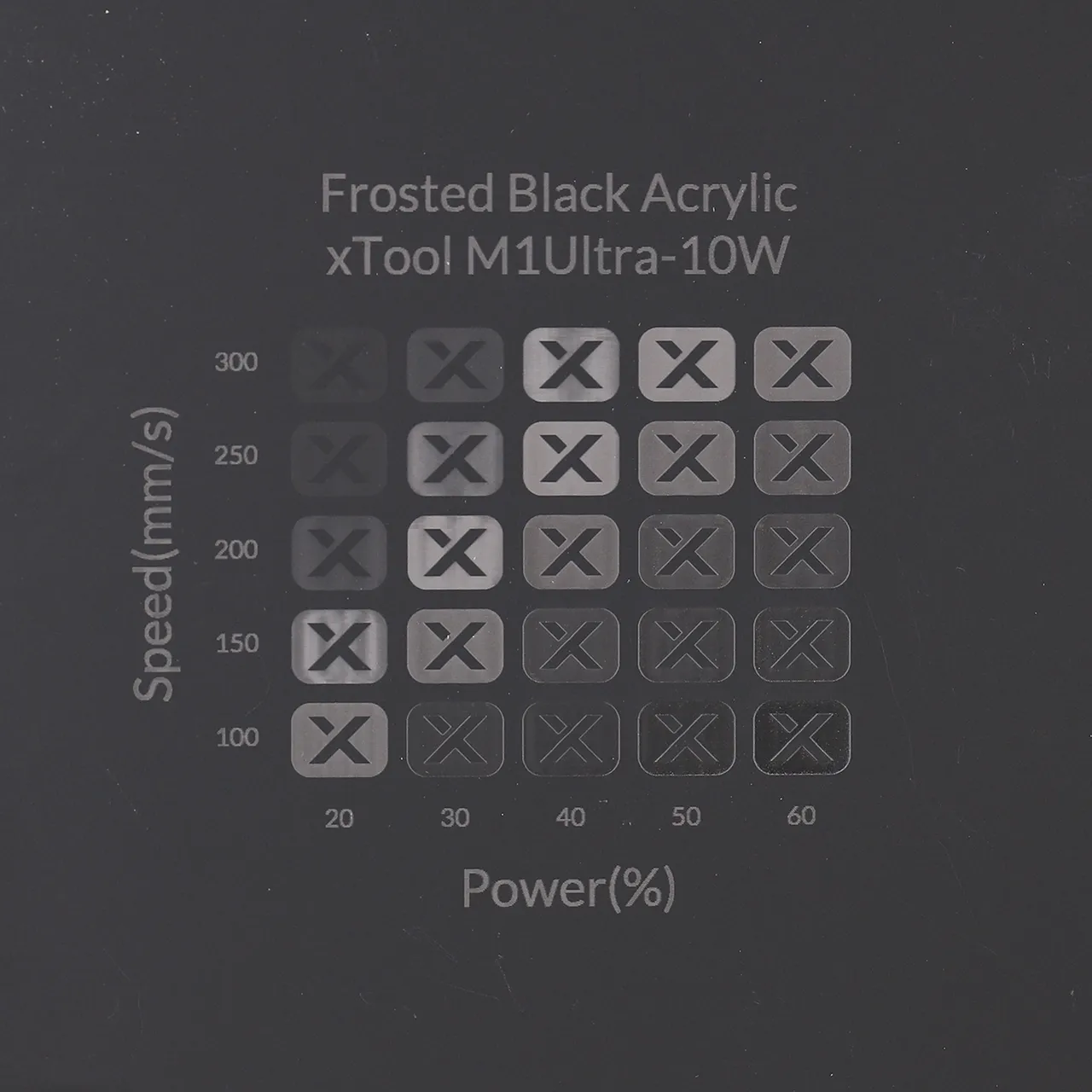1/8"(3mm) Frosted Black Acrylic test grid