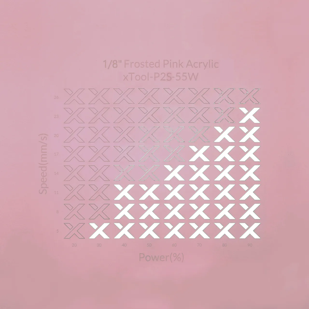 1/8"(3mm) Frosted Pink Acrylic test grid