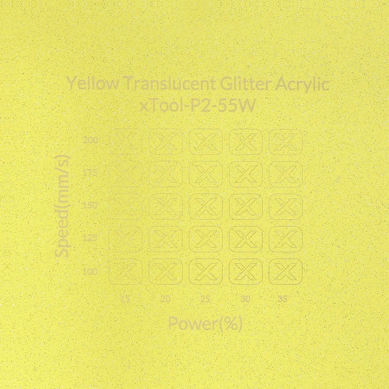 1/8"(3mm) Yellow Translucent Glitter Acrylic test grid