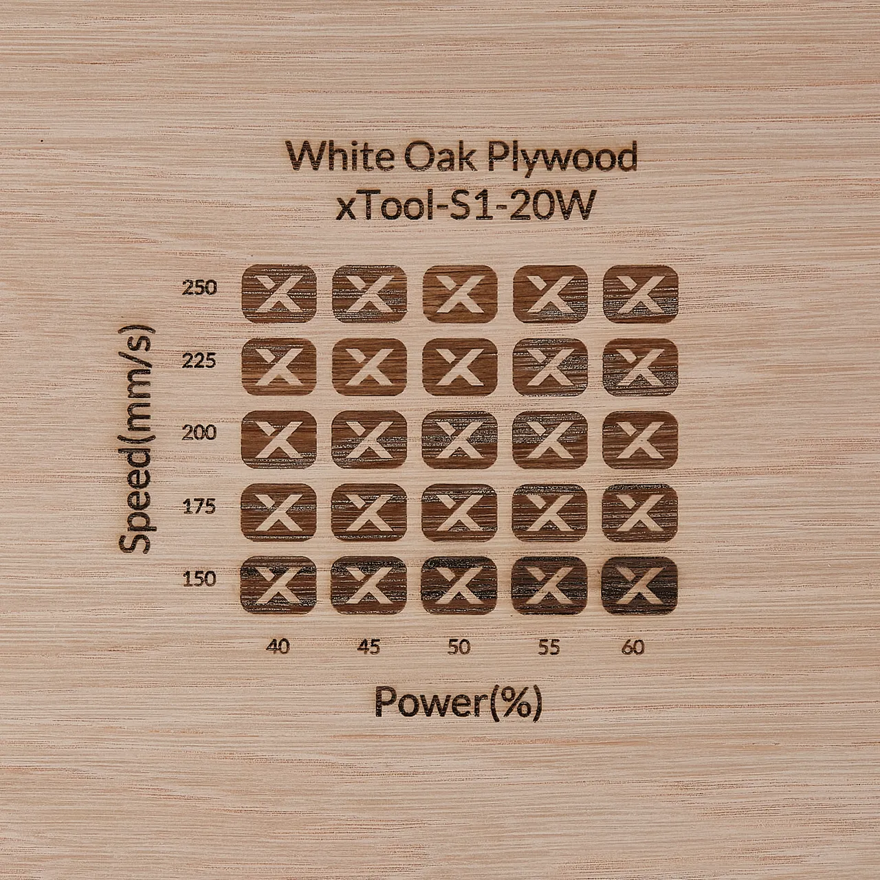 1/8"(3mm) White Oak Plywood test grid