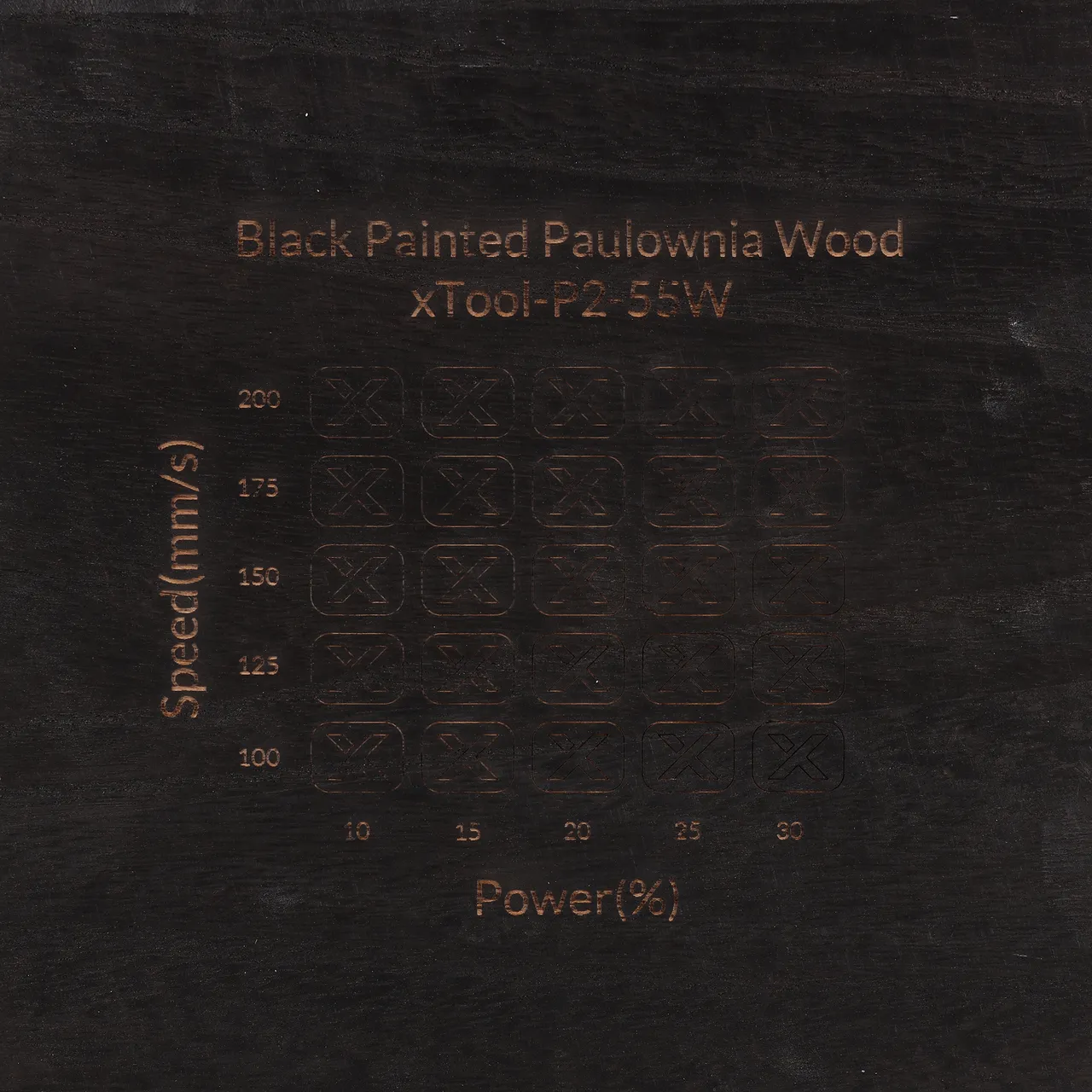 Black Painted Paulownia Wood test grid