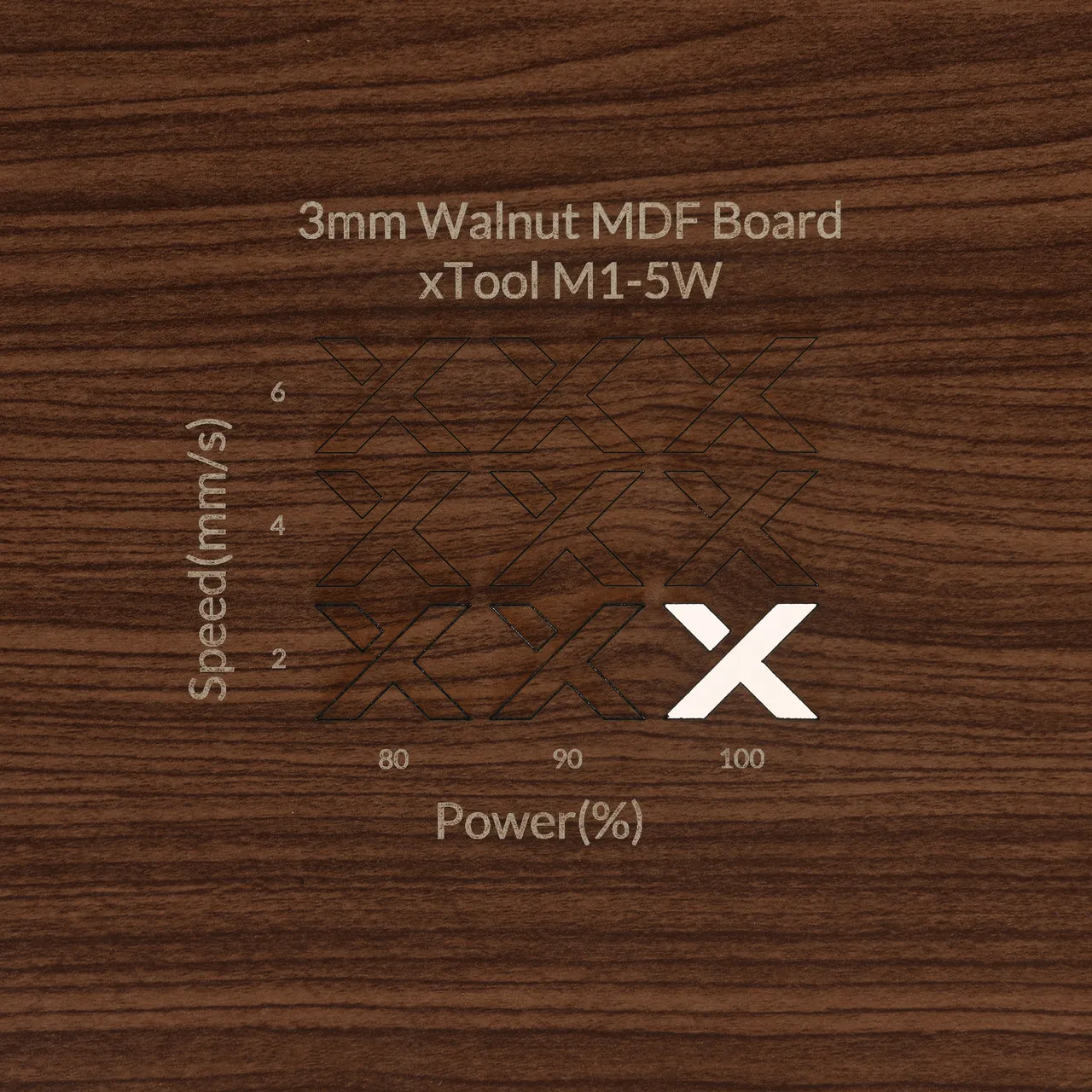 1/8"(3mm) Faux Walnut MDF Board test grid