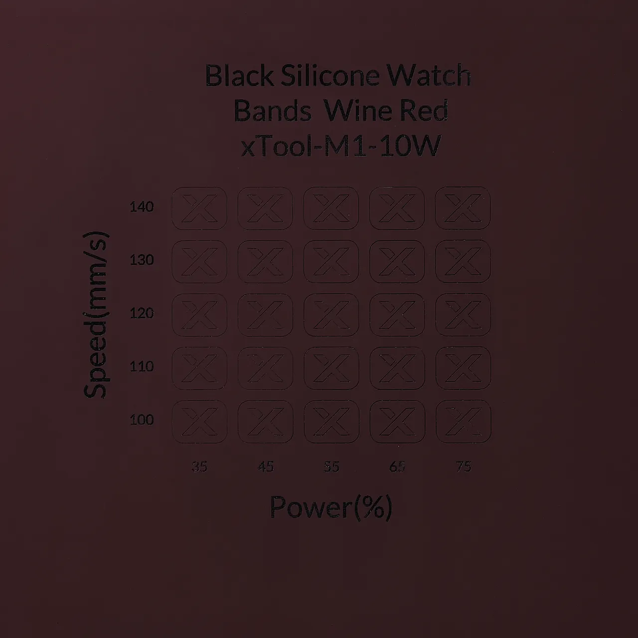Black Silicone Watch Bands Wine Red test grid