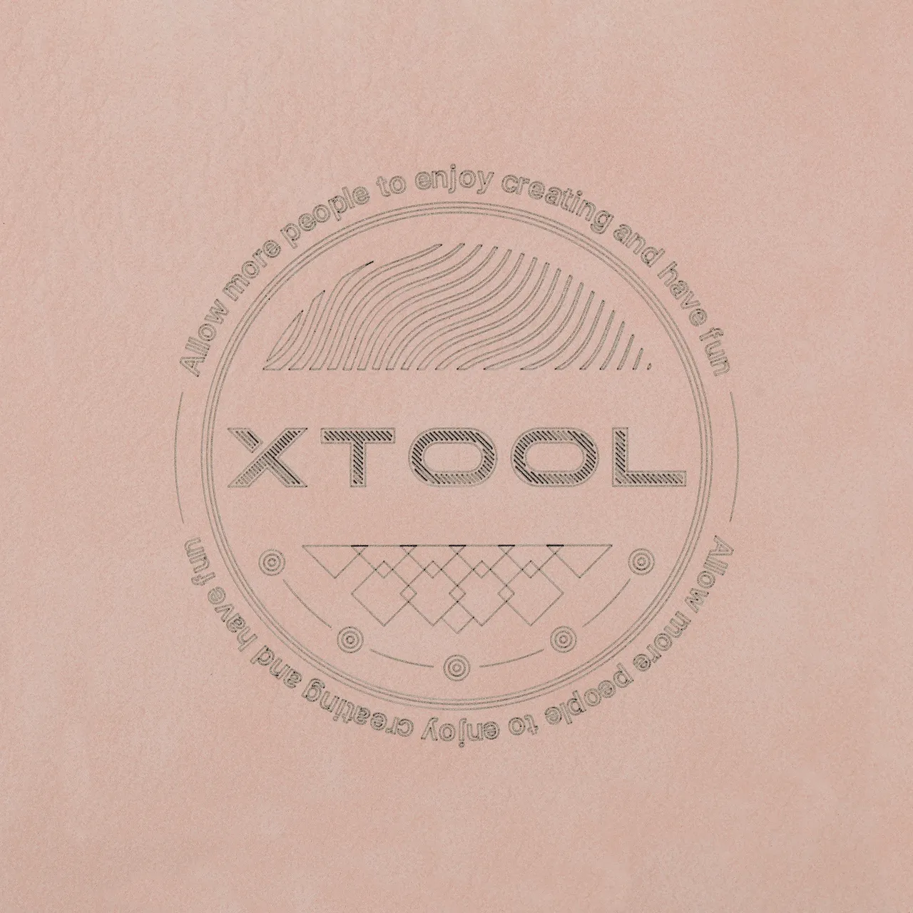 Pale Pink to Gold Laserable PU Leather test grid
