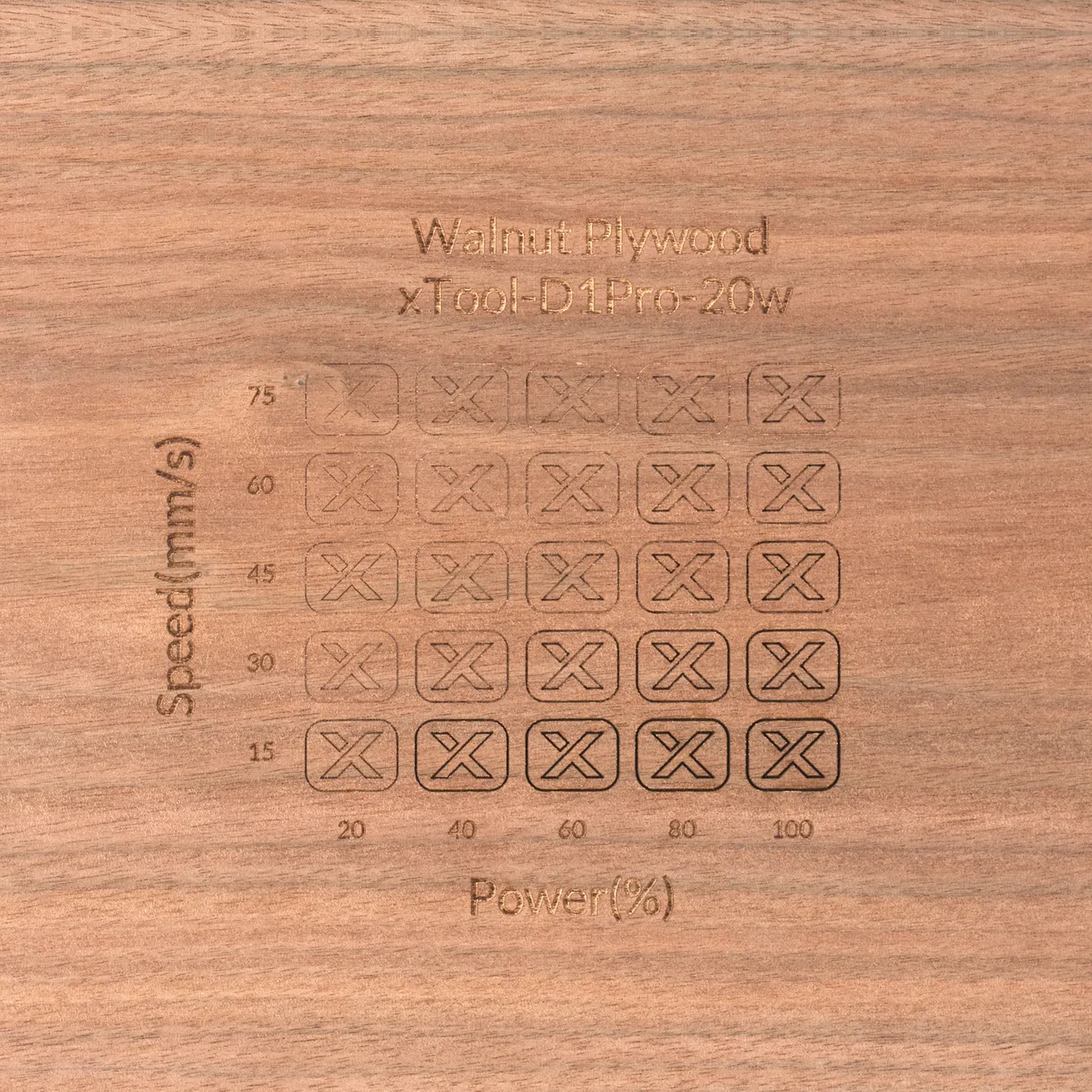 1/8"(3mm) Walnut Plywood test grid