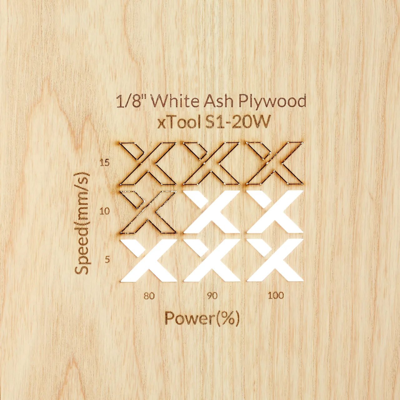 1/8"(3mm) White Ash Plywood test grid