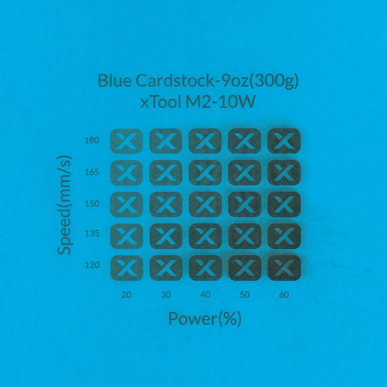 Blue Cardstock-9oz(300g) test grid