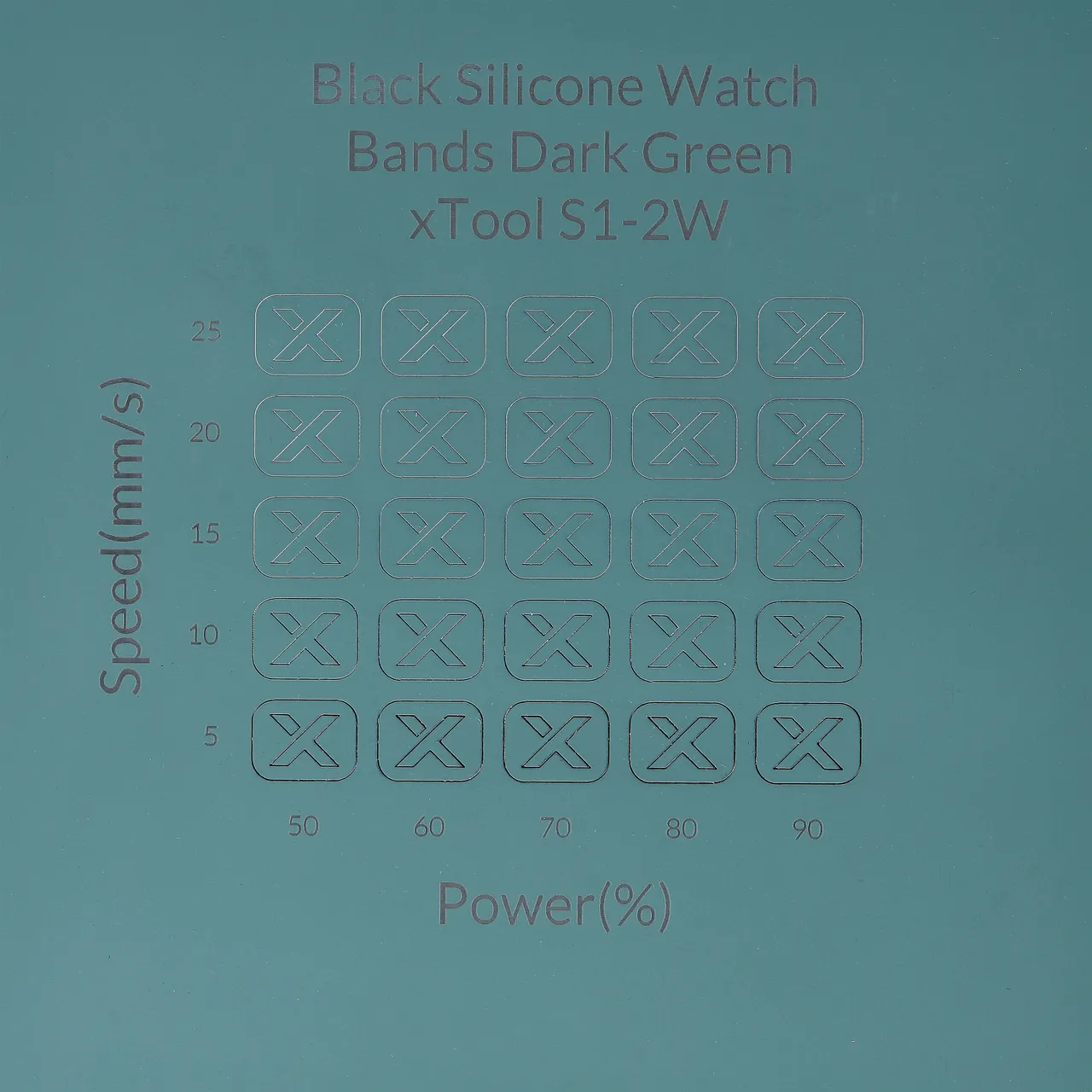 Dark Green to Black Silicone test grid