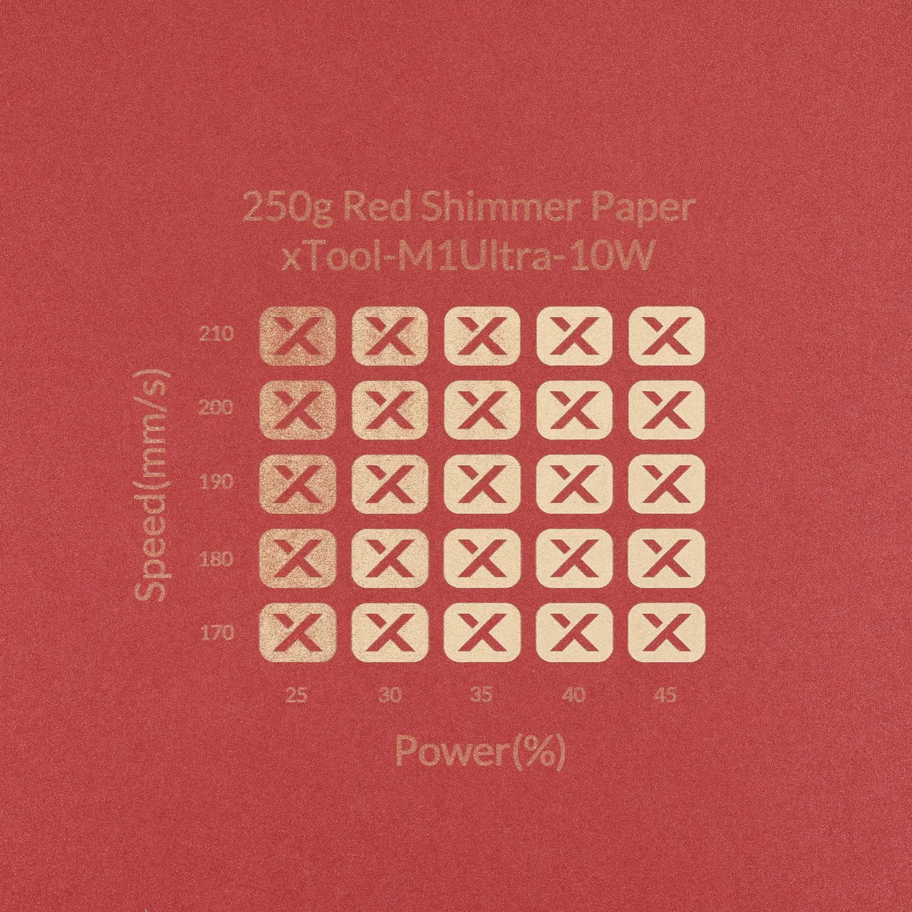 Red Shimmer Paper-7oz(250g) test grid