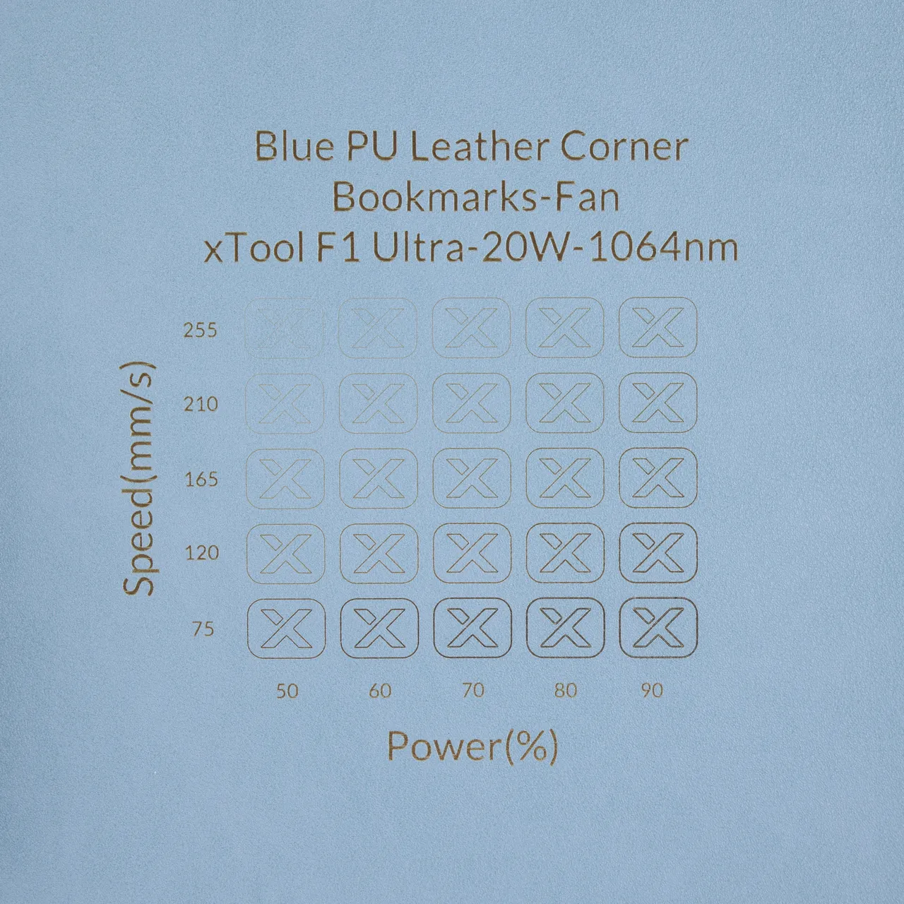 PU Leather Corner Bookmarks_Fan Sky Blue test grid