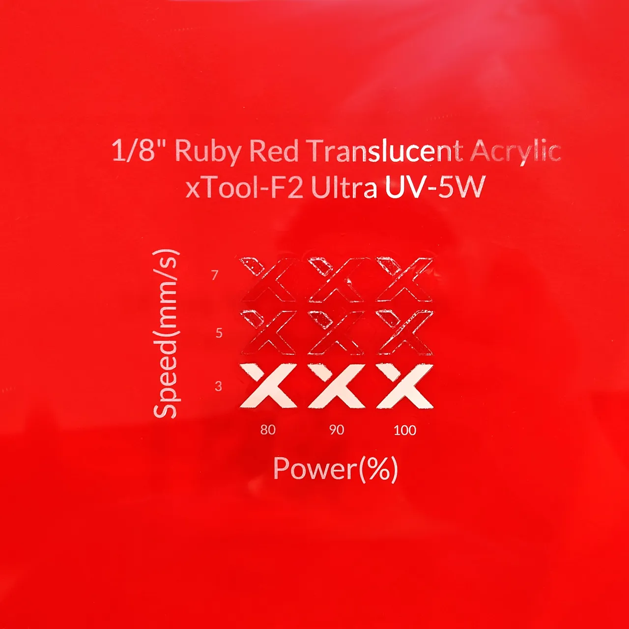 1/8"(3mm) Ruby Red Translucent Acrylic test grid
