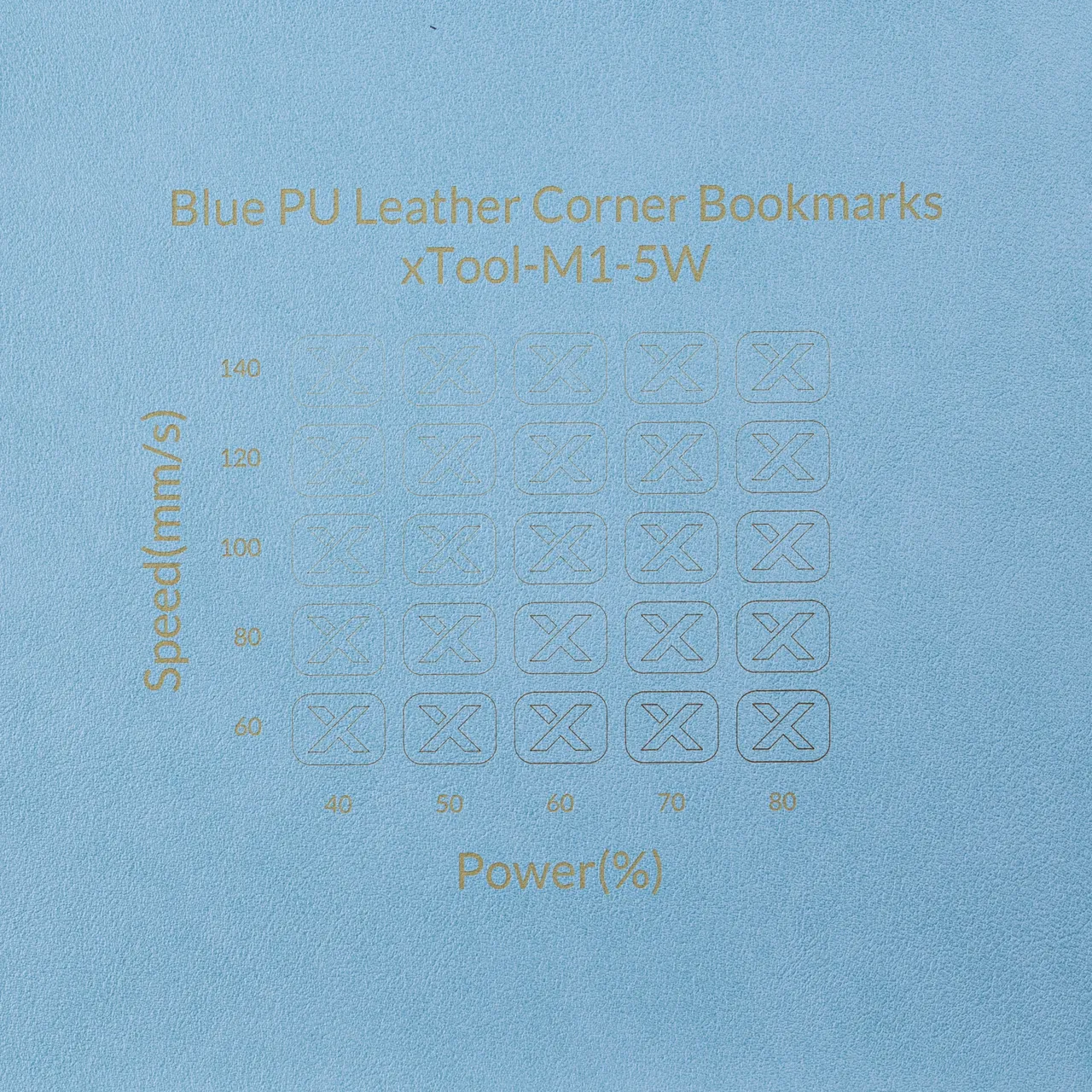 PU Leather Corner Bookmarks_Fan Sky Blue test grid