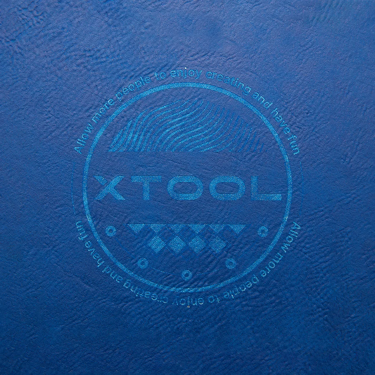 Blue to Silver Laserable PU Leather test grid