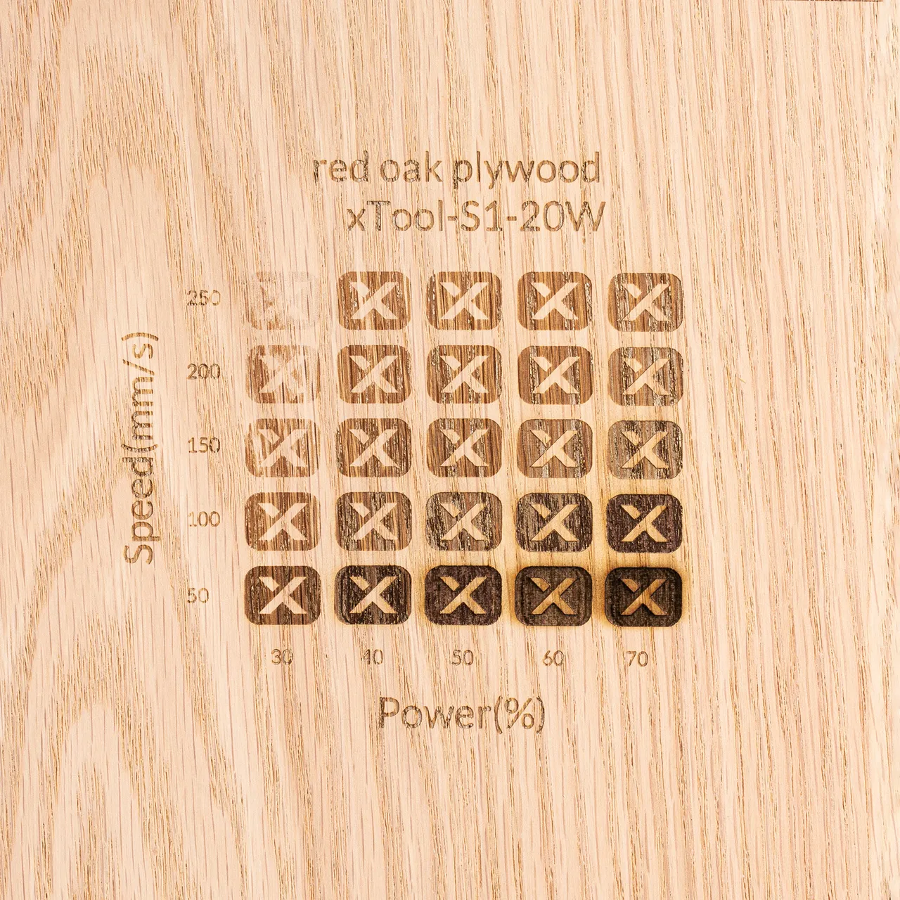 1/8"(3mm) Red Oak Plywood test grid