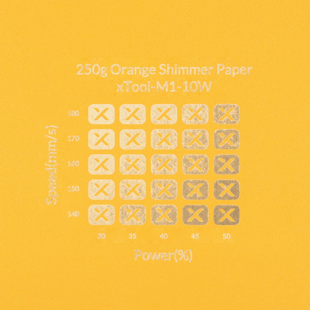 Orange Shimmer Paper-7oz(250g) test grid