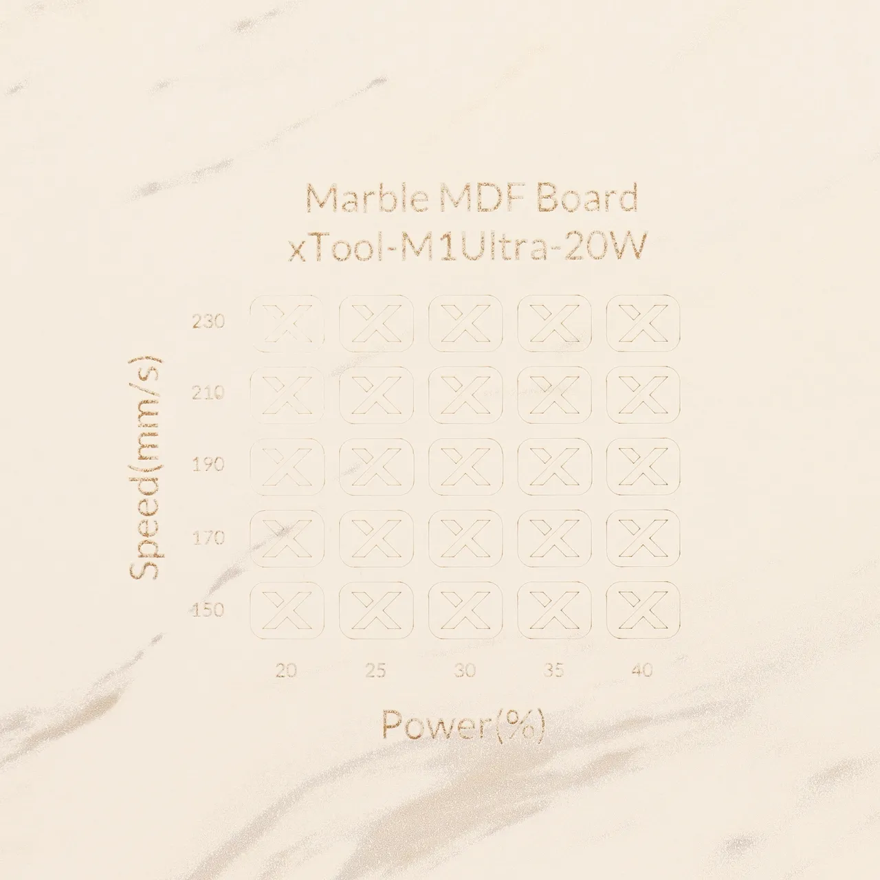 1/8"(3mm) Faux Marble MDF Board test grid
