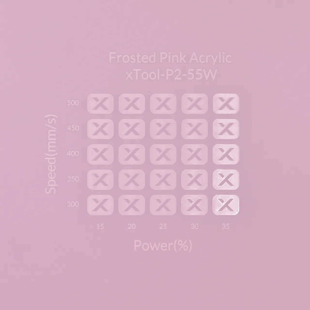1/8"(3mm) Frosted Pink Acrylic test grid