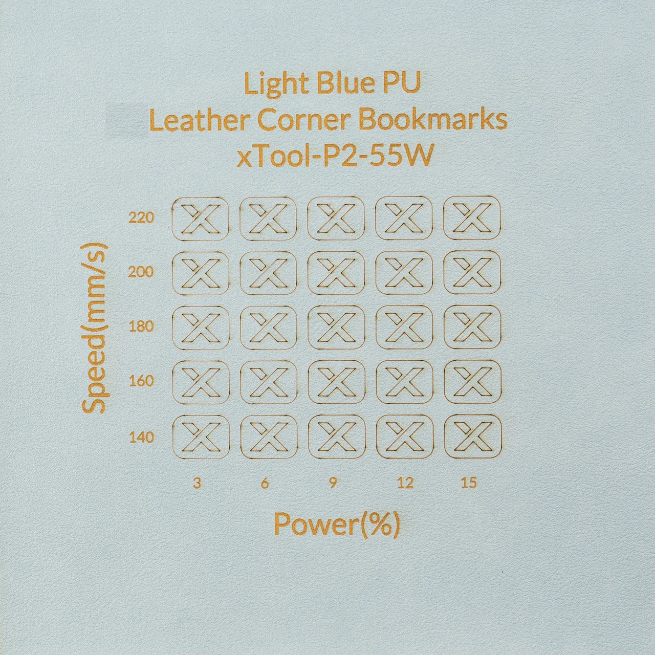 PU Leather Corner Bookmarks_Fan Light Blue test grid