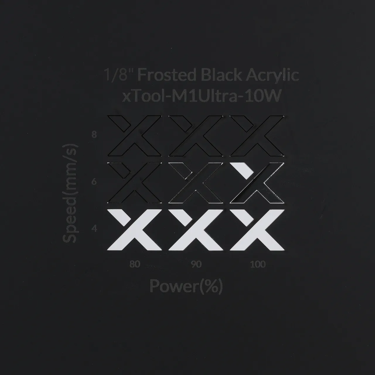 1/8"(3mm) Frosted Black Acrylic test grid