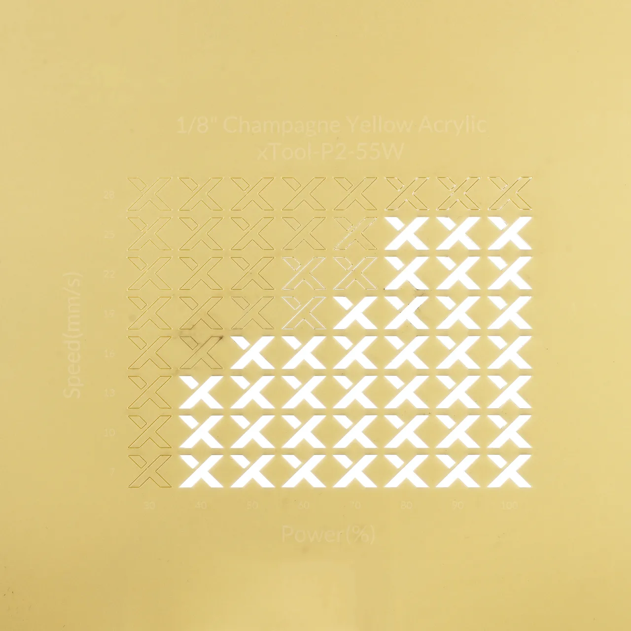 1/8"(3mm) Champagne Yellow Acrylic test grid