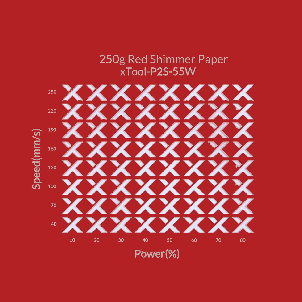 Red Shimmer Paper-7oz(250g) test grid