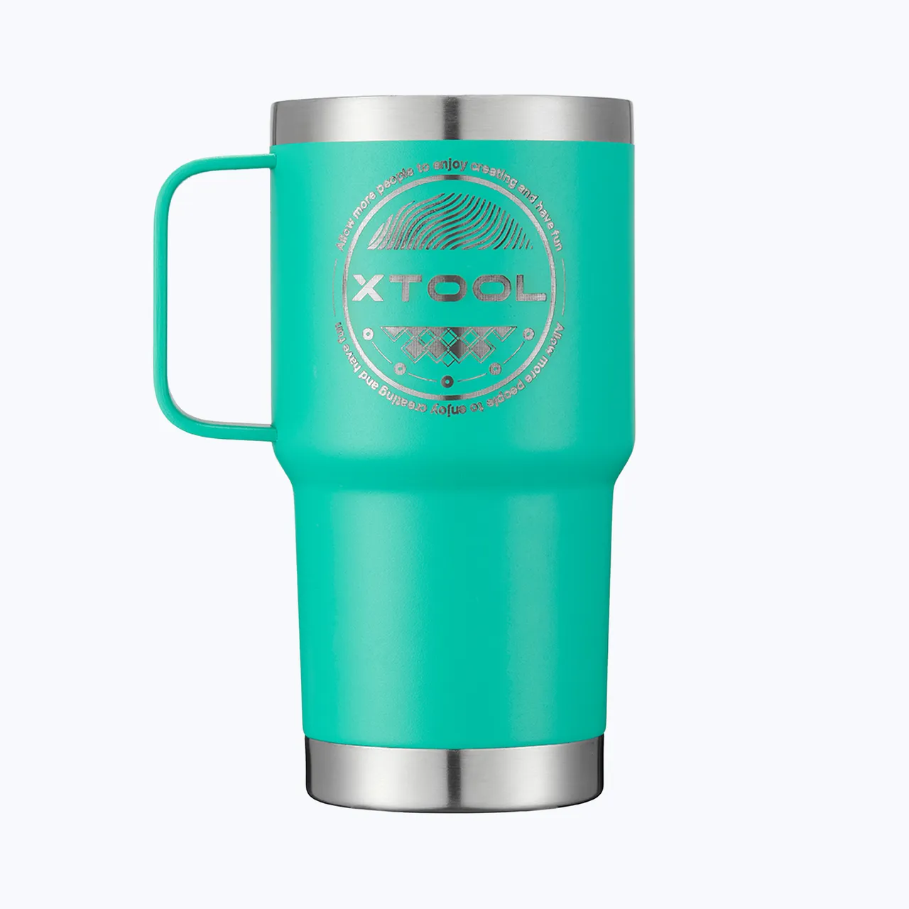 Deep Mint Stainless Steel Tumbler kit with Handle 20oz(600ml) test grid