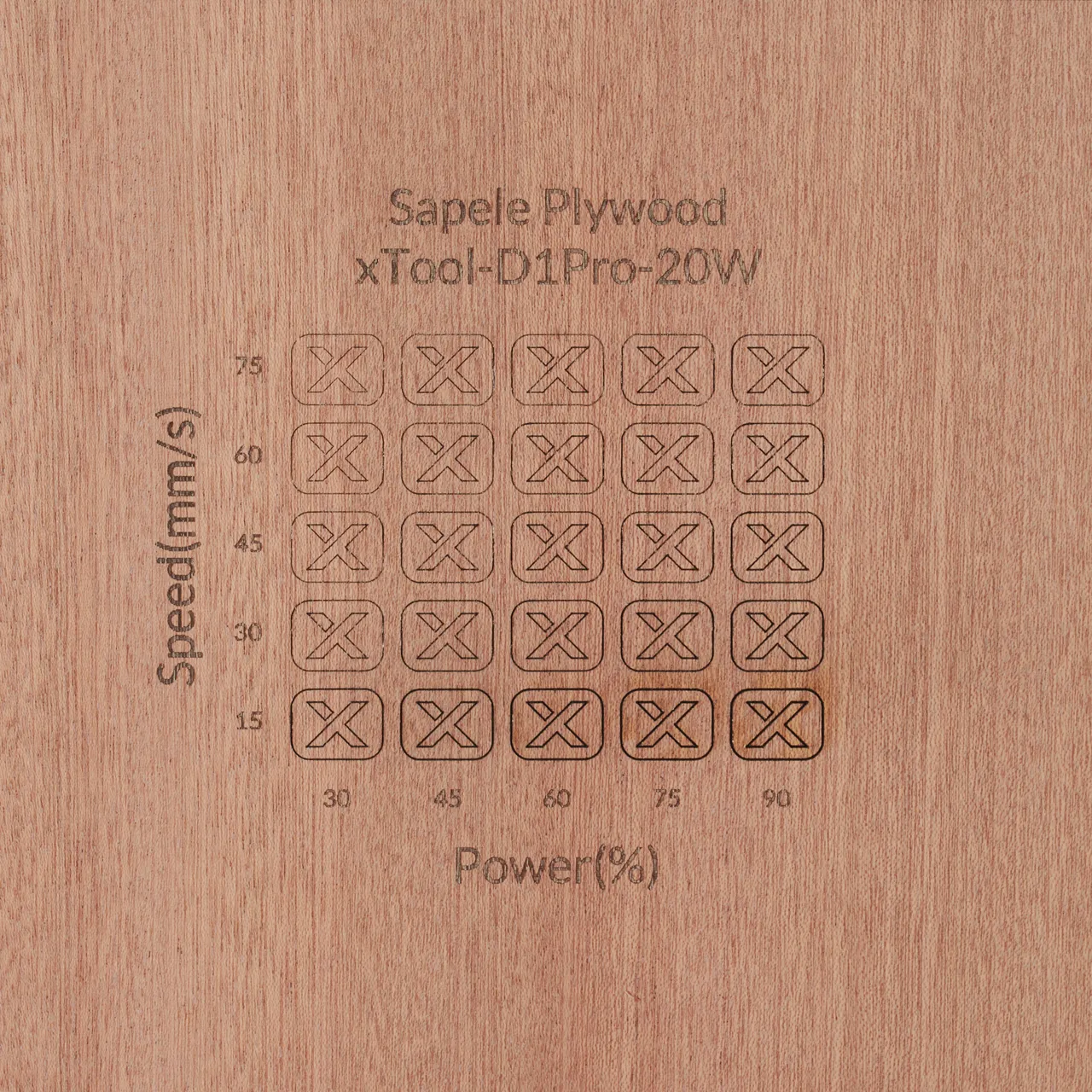 1/8"(3mm) Sapele Plywood test grid
