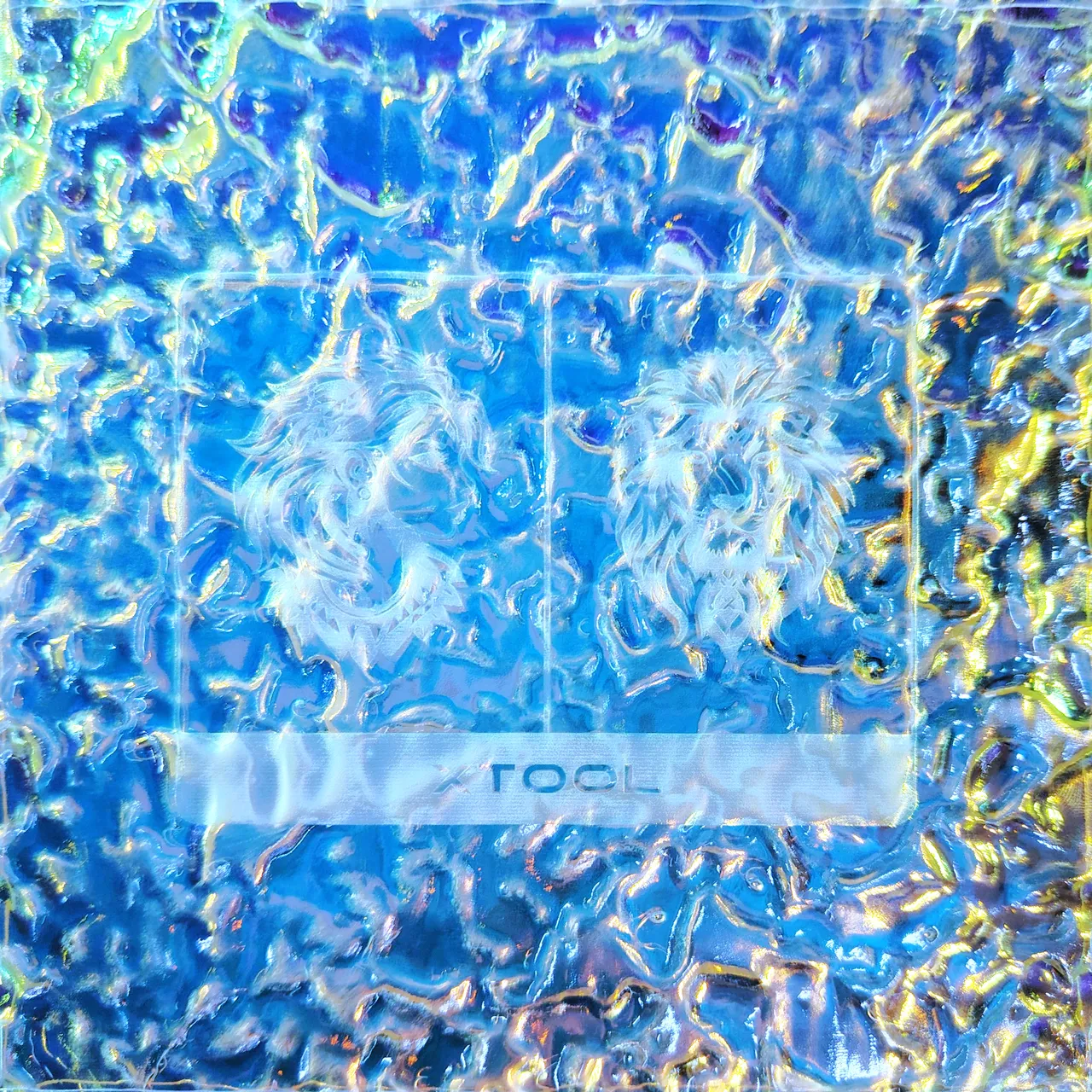 1/8"(3mm) Iridescent Blue Film Transparent Water Ripple Acrylic test grid