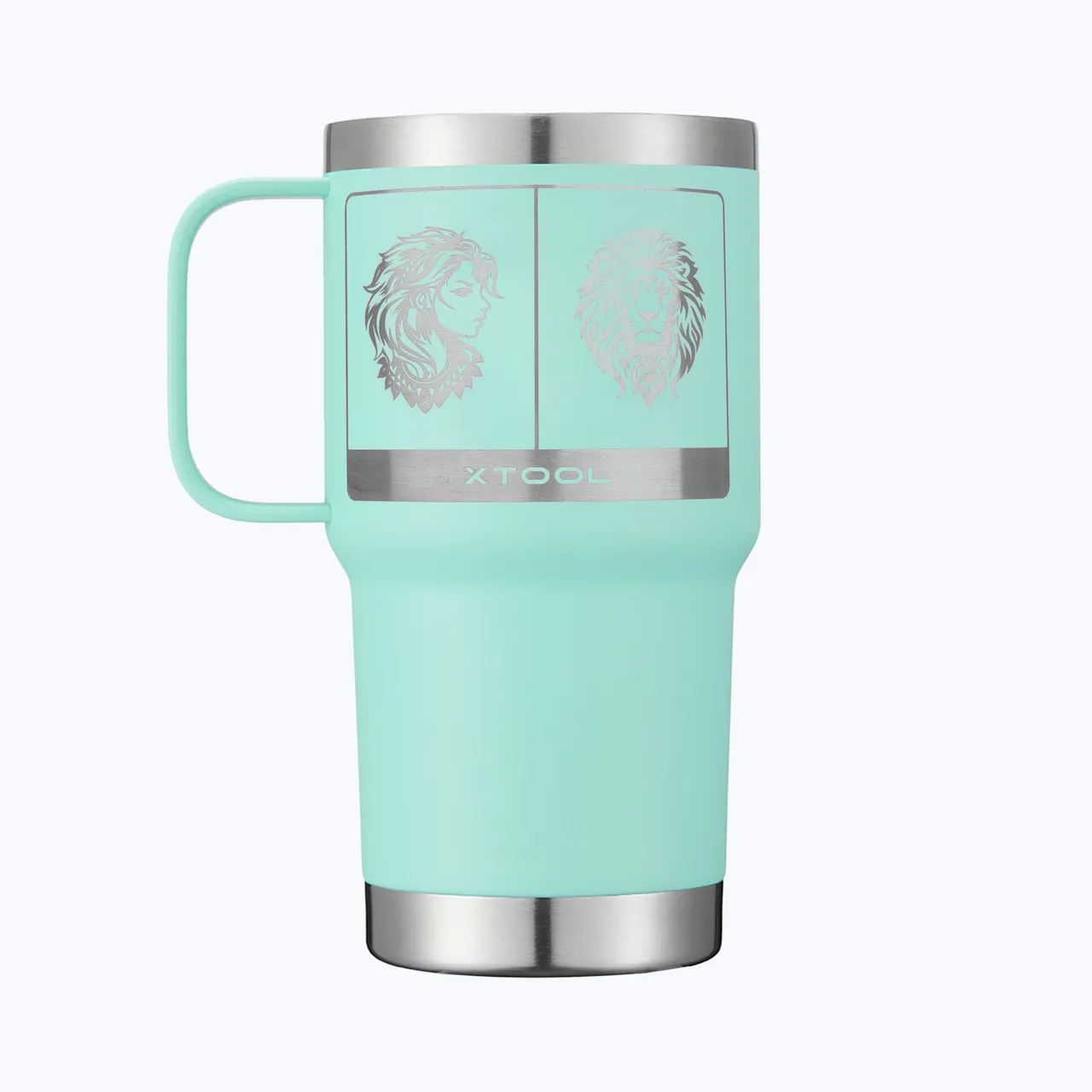 20oz(600ml) Seafoam Tumbler kit with Handle test grid
