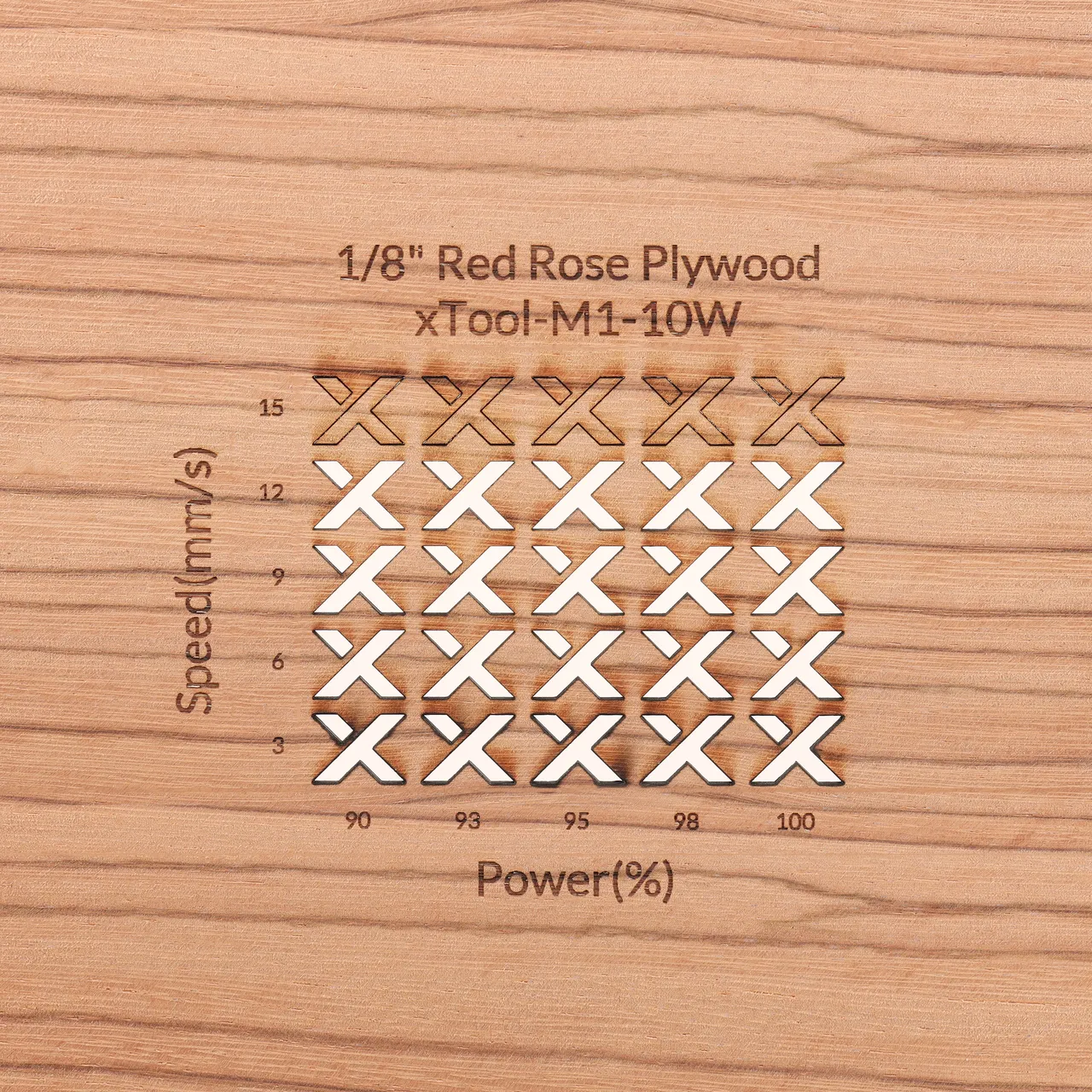 1/8"(3mm) Red Rose Plywood test grid