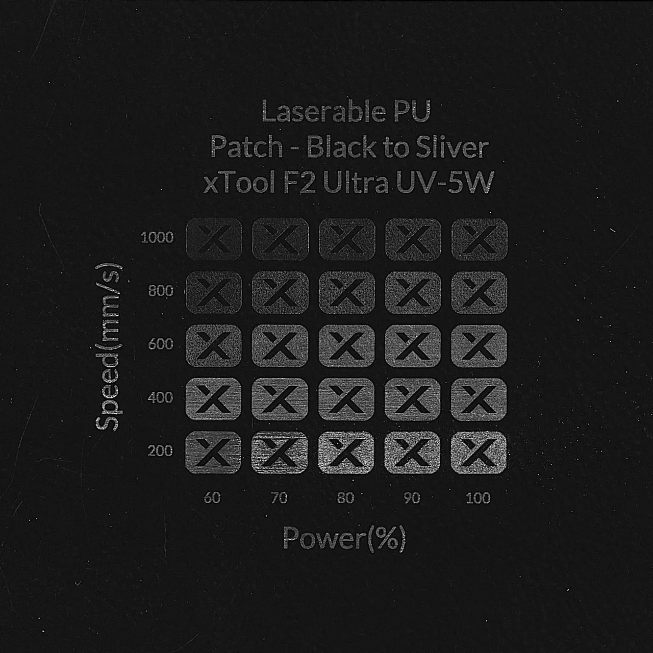 Black to Silver Laserable PU Magnetic Bookmark test grid