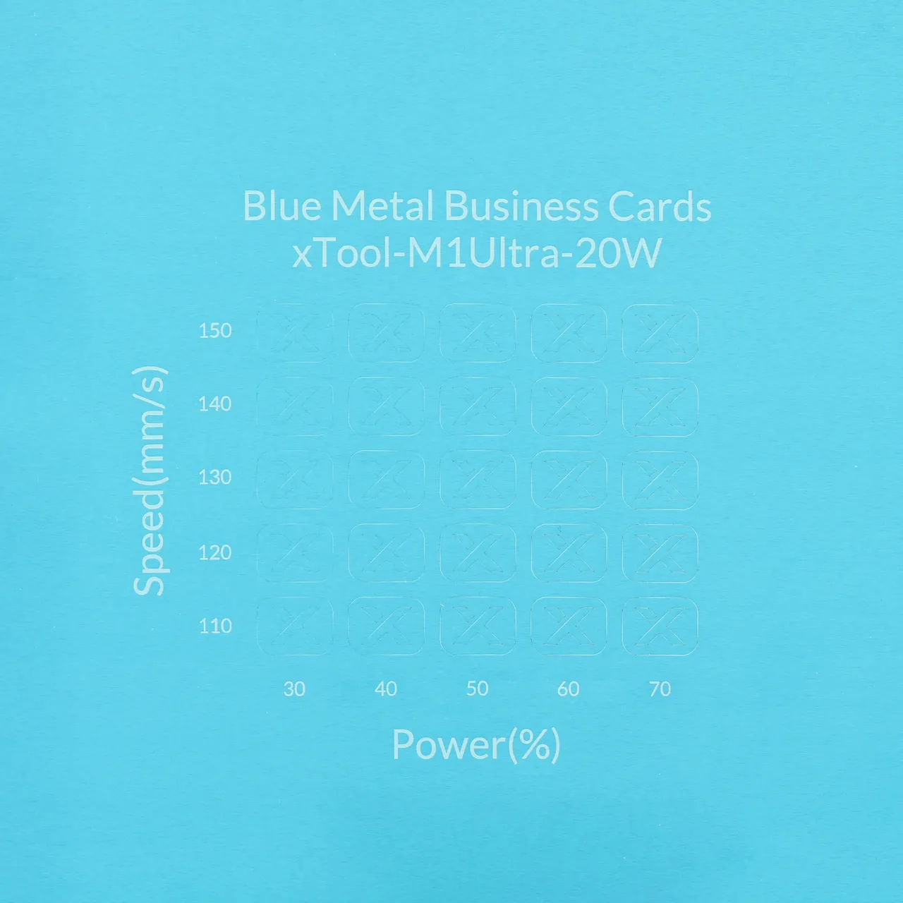 Blue Metal Business Card test grid