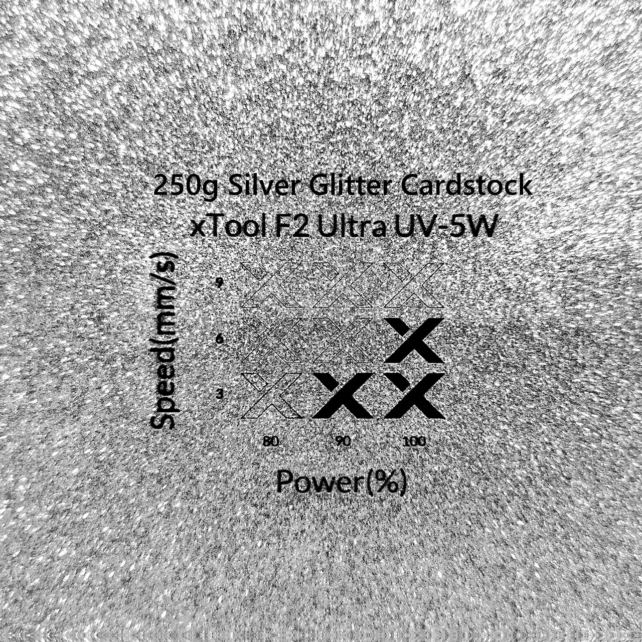Silver Glitter Cardstock-7oz(250g) test grid