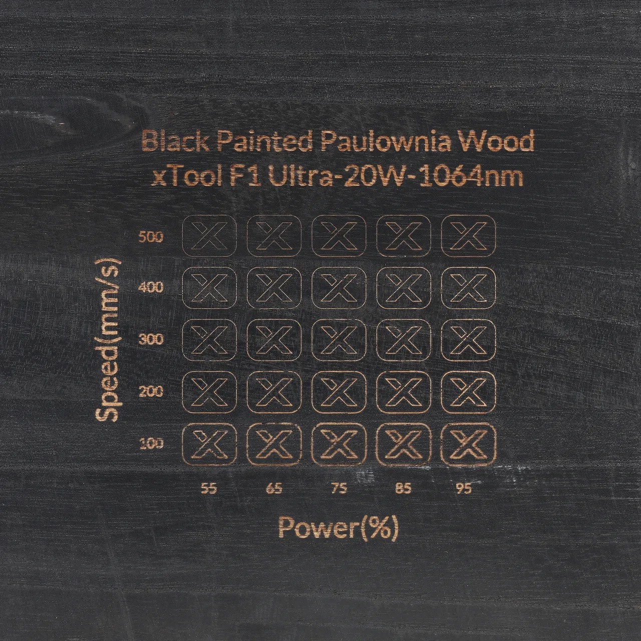 Black Painted Paulownia Wood test grid
