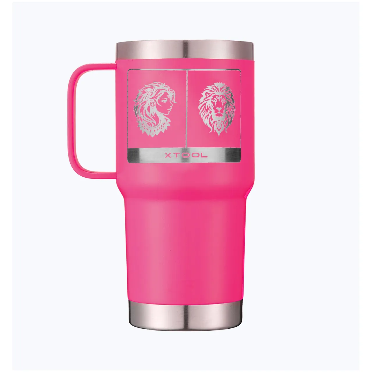 24oz(710ml) Barbie Pink Tumbler with Handle test grid