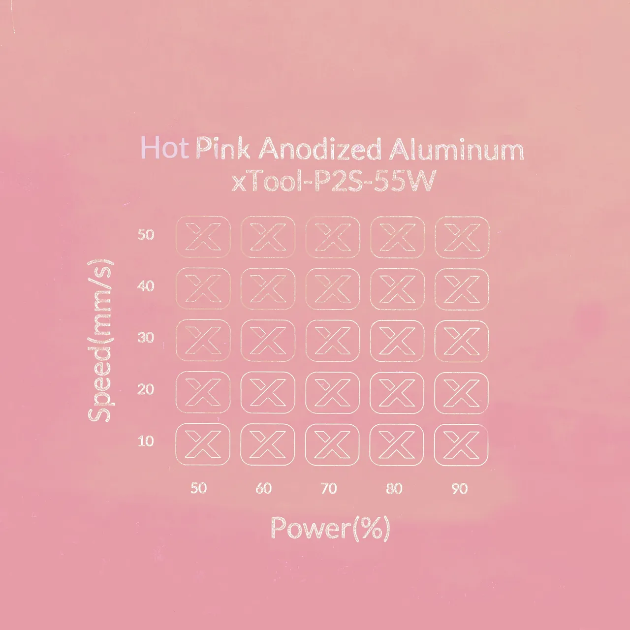 Hot Pink Anodized Aluminum Bone Dog Tag test grid