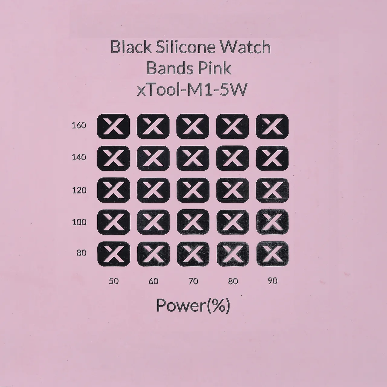 Black Silicone Watch Bands Pink test grid