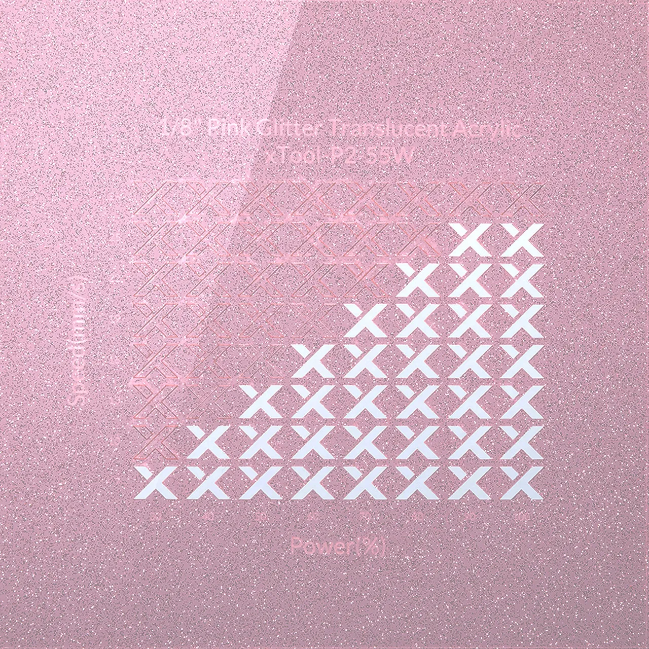 1/8"(3mm) Pink Translucent Glitter Acrylic test grid