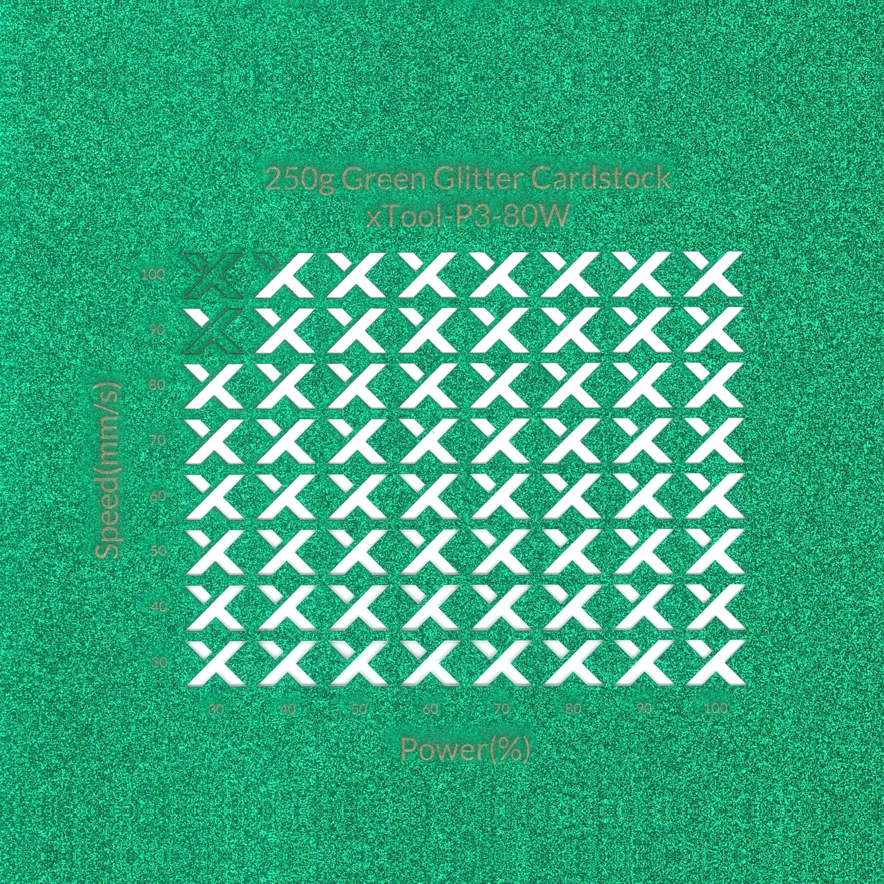 Green Glitter Cardstock-7oz(250g) test grid