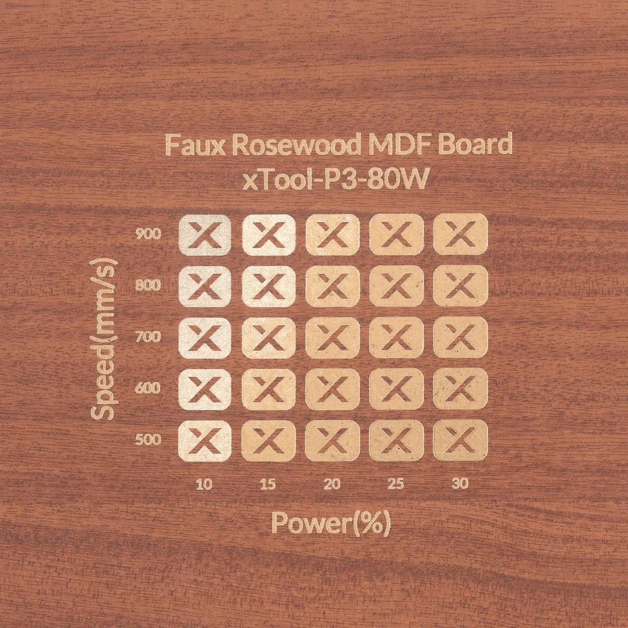 1/8"(3mm) Faux Rosewood MDF Board test grid