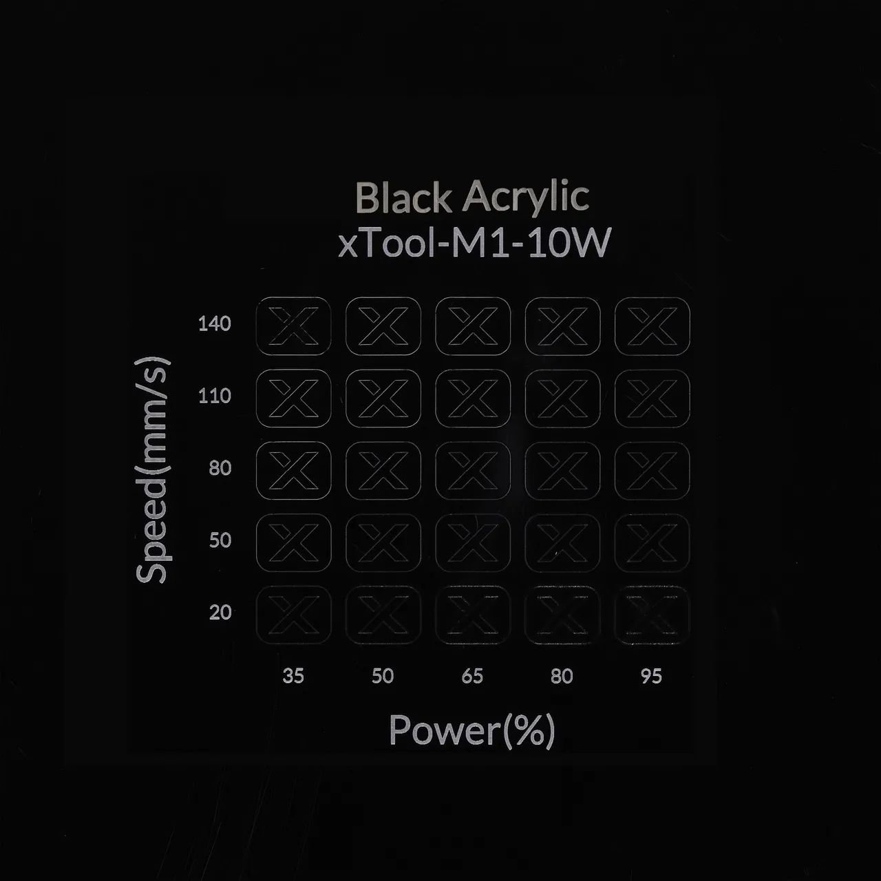 1/4"(6mm) Black Acrylic test grid