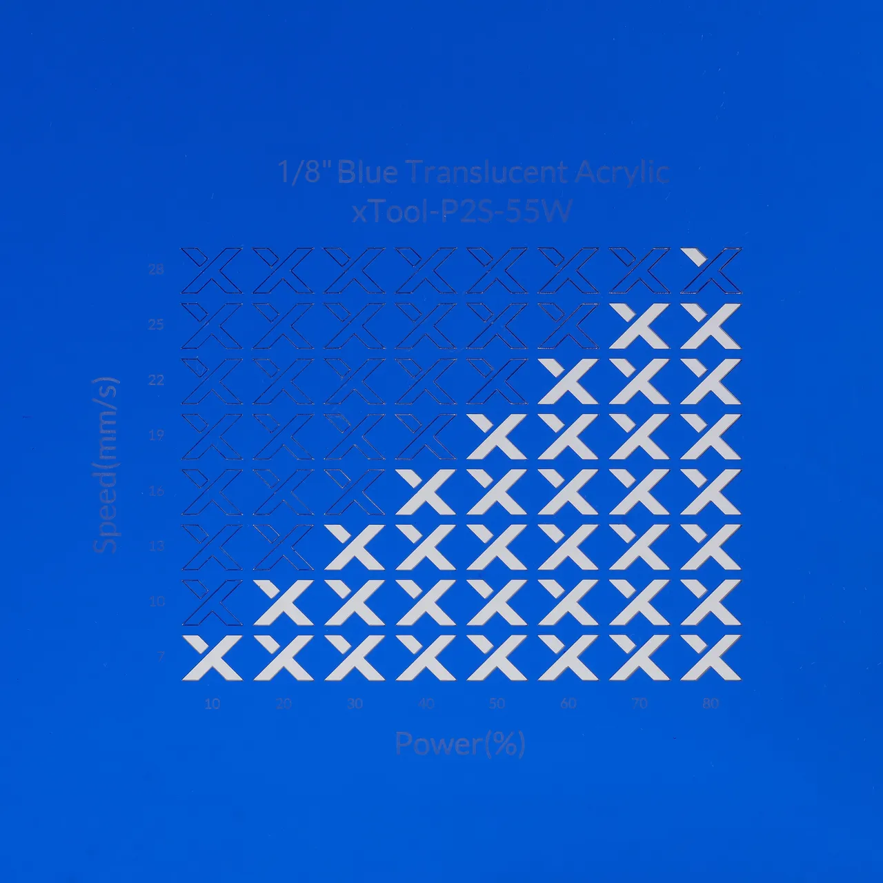 1/8"(3mm) Blue Translucent Acrylic test grid