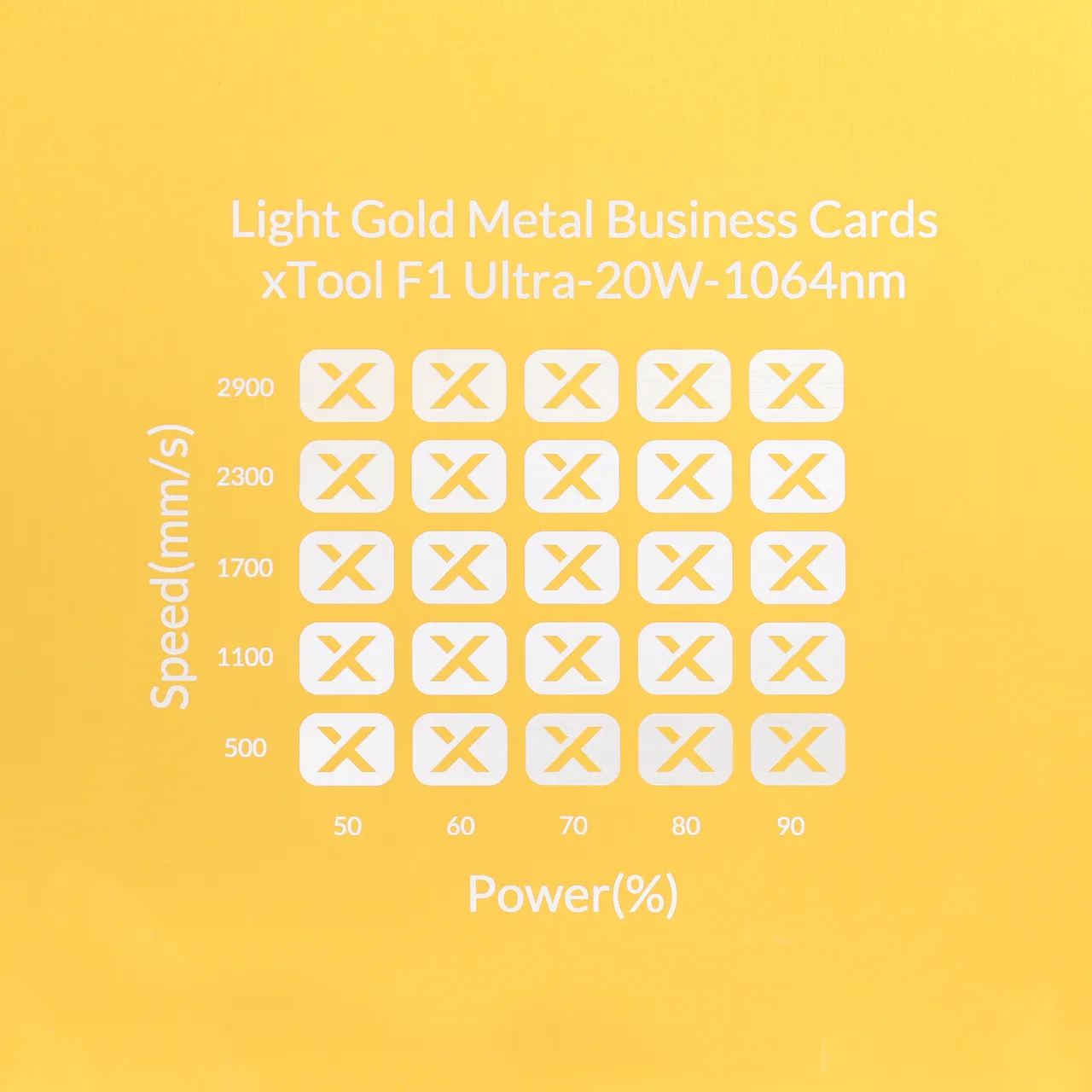 Gold Metal Business Card test grid