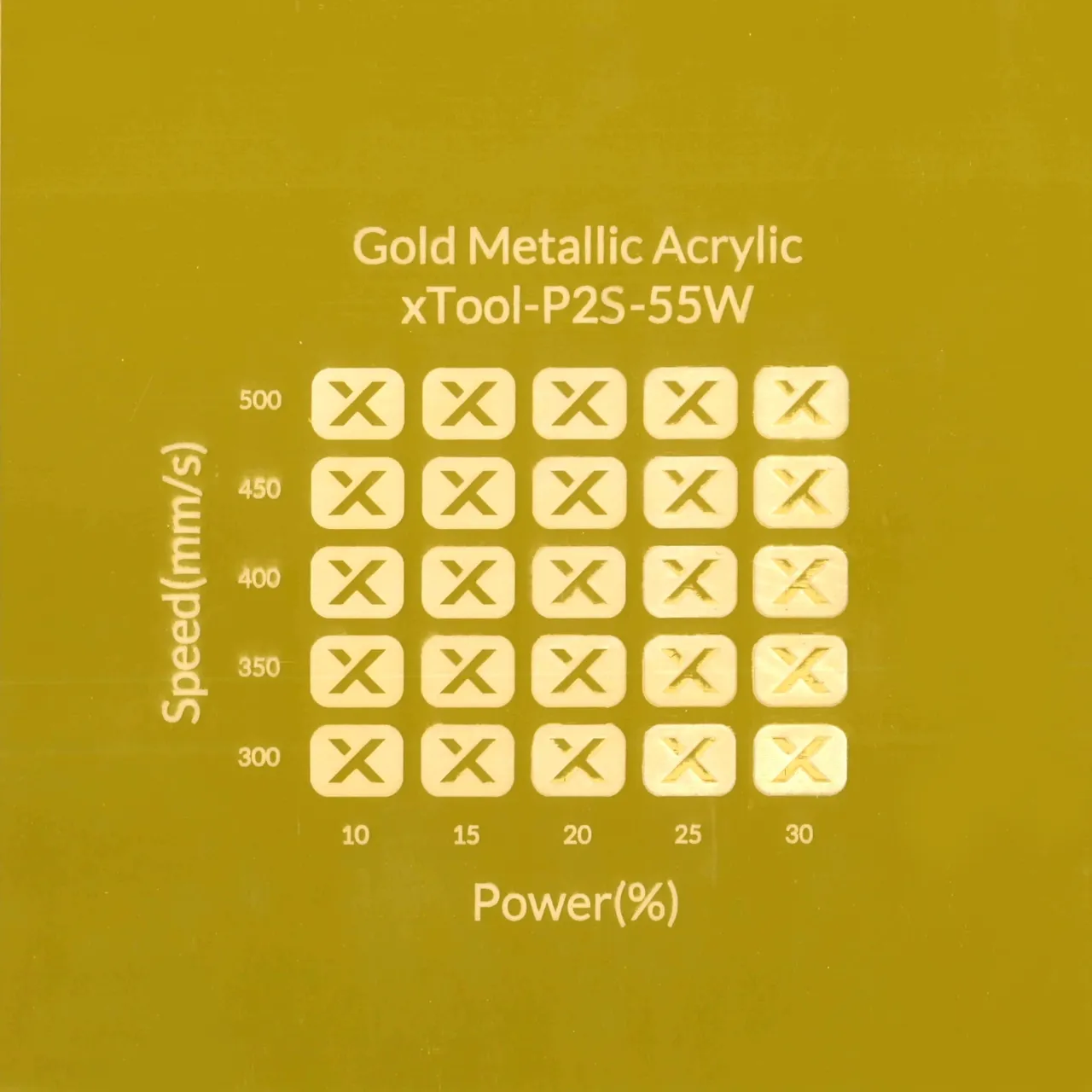 1/8"(3mm) Gold Metallic Acrylic test grid