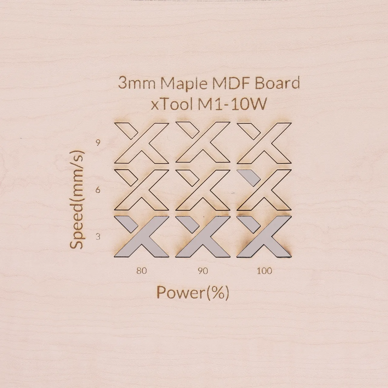 1/8"(3mm) Faux Maple MDF Board test grid